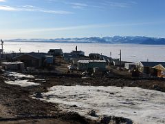 04B Some Of The Buildings In Pond Inlet Mittimatalik With Bylot Island Across Eclipse Sound Baffin Island Nunavut Canada For Floe Edge Adventure